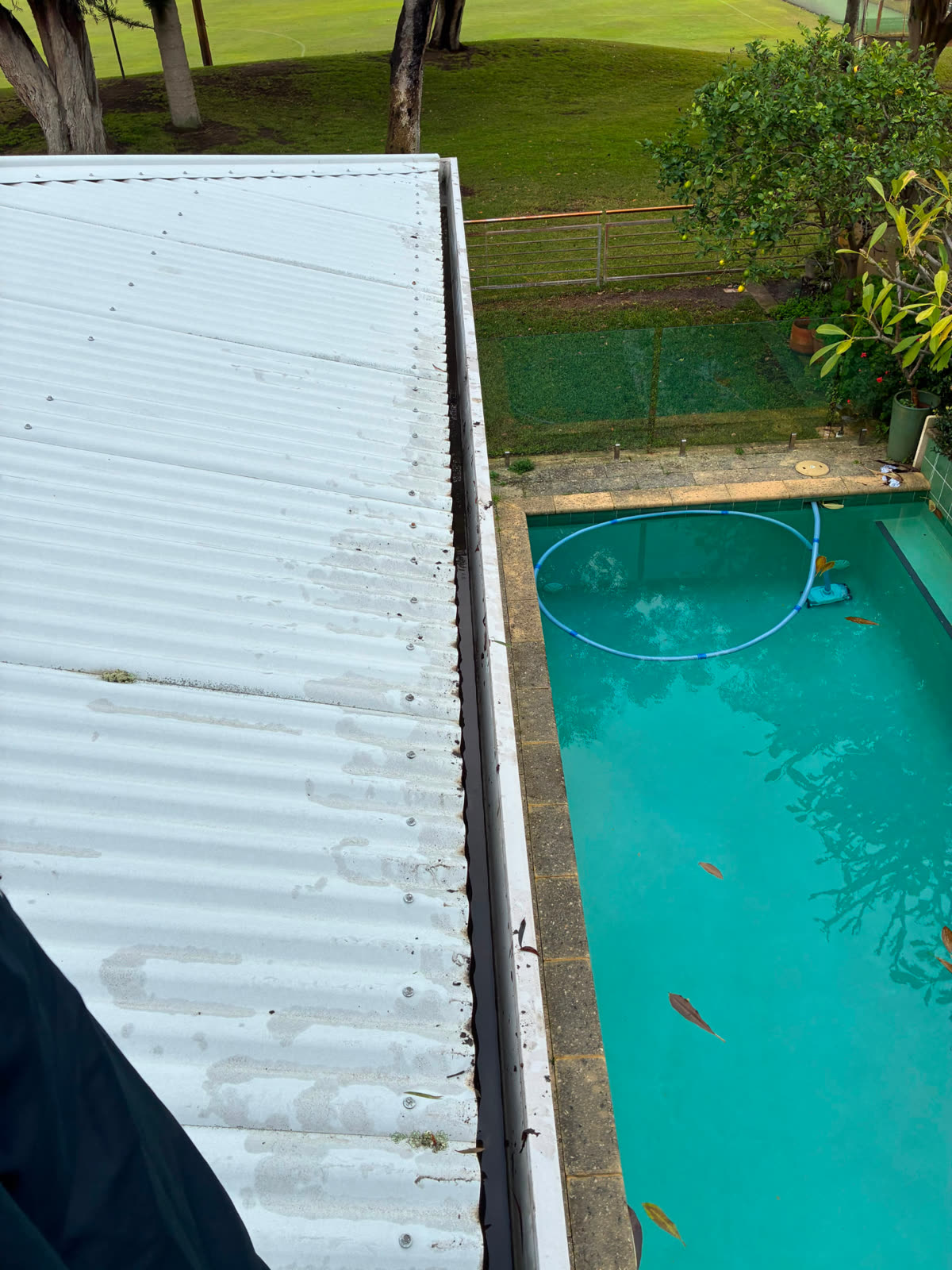Same gutter completely clear after professional gutter cleaning in Perth